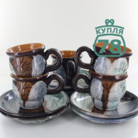 Кофейные пары майолика Зимний лес 5 шт