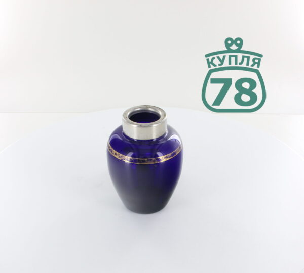 Чайница кобальтовое стекло без внутренней крышки. Китай 50-е годы — изображение 4