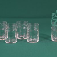 Стопки стекло старинные 5 шт фестонная резьба
