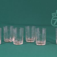 Стопки тонкое стекло СССР резьба стрелы 6 шт