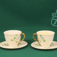 Чайные пары антикварные Shamrock Belleek Ирландия