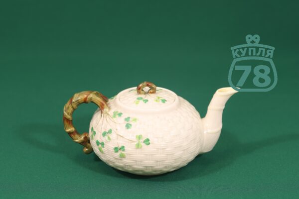 Чайник чайный антикварный Shamrock Belleek Ирландия — изображение 2