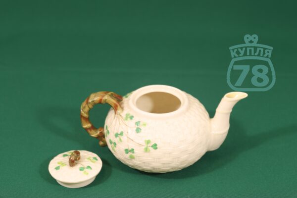Чайник чайный антикварный Shamrock Belleek Ирландия — изображение 3