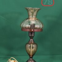 Лампа настольная СССР а-ля керосинка розалиновое стекло
