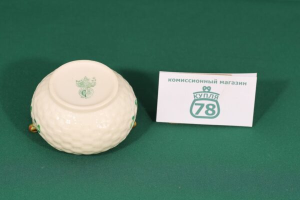 Сахарница с ручками фарфор Shamrock Belleek Ирландия / 1715 — изображение 4