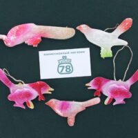 Елочные игрушки СССР картонаж птицы