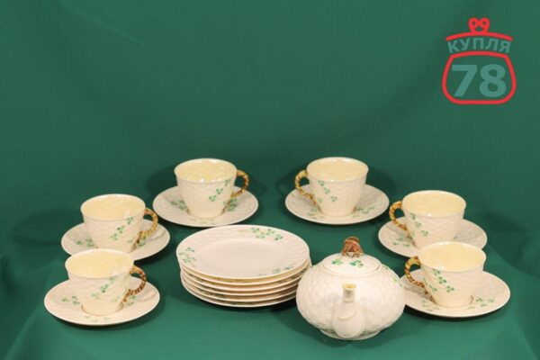 Сервиз антикварный Shamrock Belleek Ирландия — изображение 4