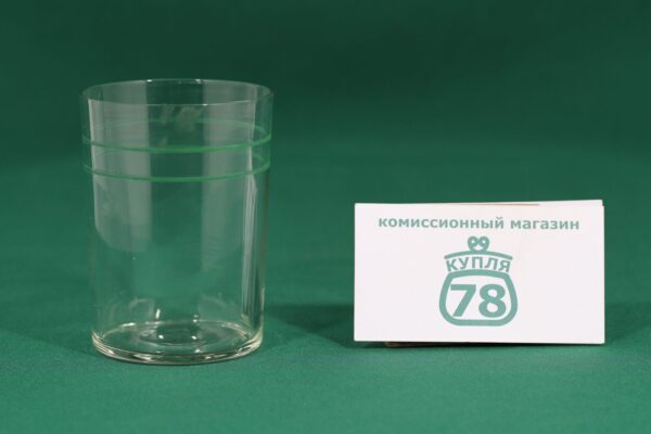 Стакан для подстаканника стекло СССР зелёные полоски