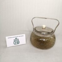 Сахарница СССР дымчатое рифлёное стекло