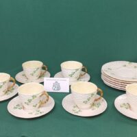Чайное трио старинное серия Shamrock Belleek Ирландия