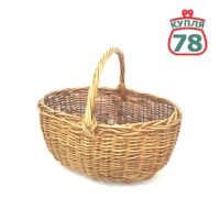 Корзина из цельной лозы для грибов большая / 2282