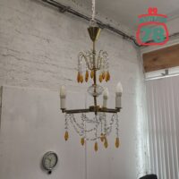 Люстра Чехия хрустальные подвески цветное стекло
