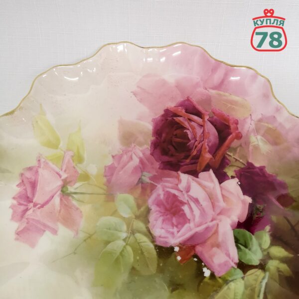 Блюдо антикварное Royal Doulton Розовые розы — изображение 2