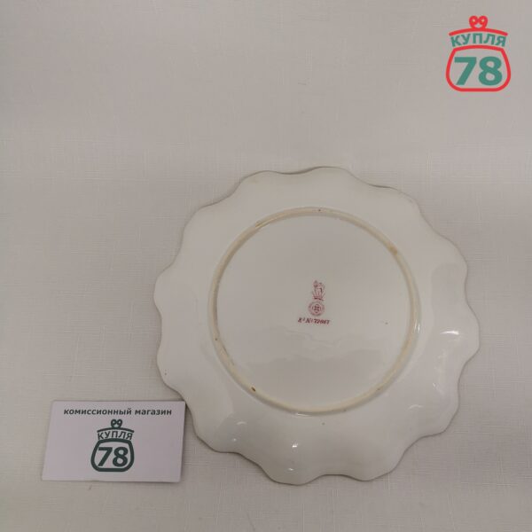 Блюдо антикварное Royal Doulton Розовые розы — изображение 3