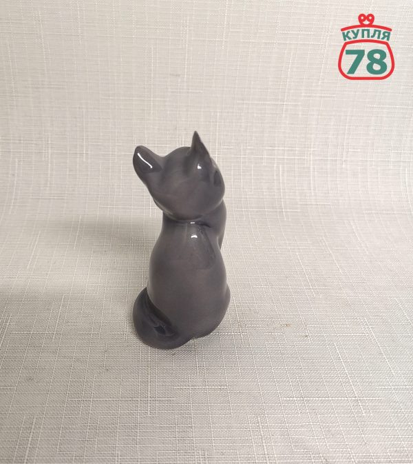 Статуэтка Royal Copenhagen серый кот / 2622 — изображение 3