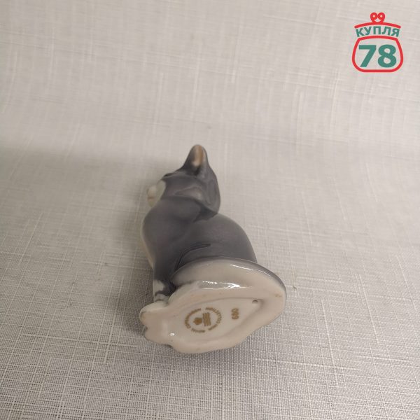 Статуэтка Royal Copenhagen серый кот / 2622 — изображение 4