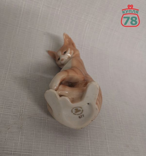 Статуэтка Royal Copenhagen рыжий кот / 2621 — изображение 4