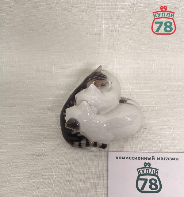 Статуэтка Royal Copenhagen три котёнка / 2624 — изображение 3