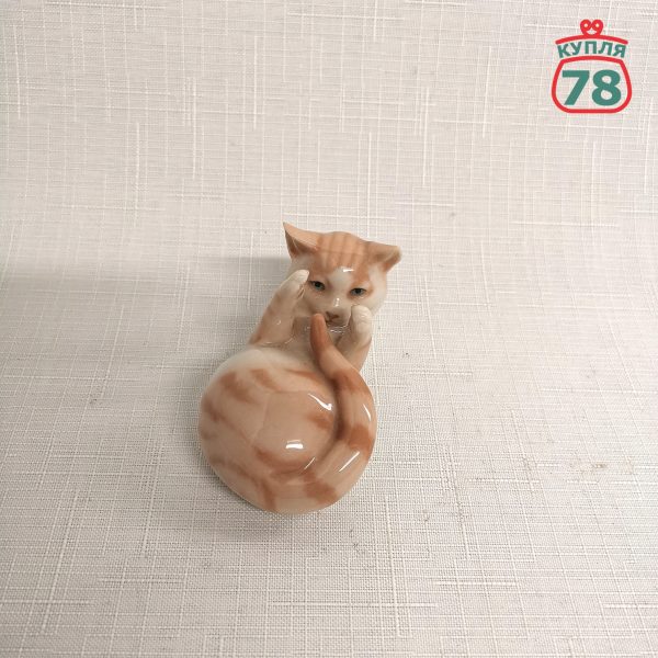 Статуэтка Royal Copenhagen рыжий кот / 2645 — изображение 4