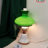 Лампа настольная СССР винтаж зелёный плафон / 2763