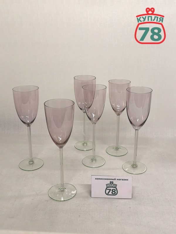 Калининские бокалы фужеры 6 шт розовые / 2799