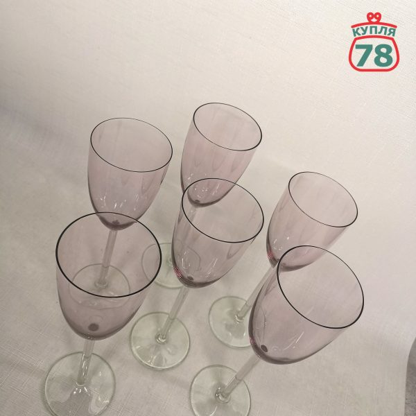 Калининские бокалы фужеры 6 шт розовые / 2799 — изображение 2
