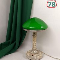 Лампа настольная СССР мрамор зелёный плафон / 2808