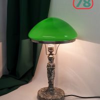 Лампа настольная СССР мрамор зелёный плафон / 2810