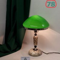 Лампа настольная СССР мрамор зелёный плафон / 2820