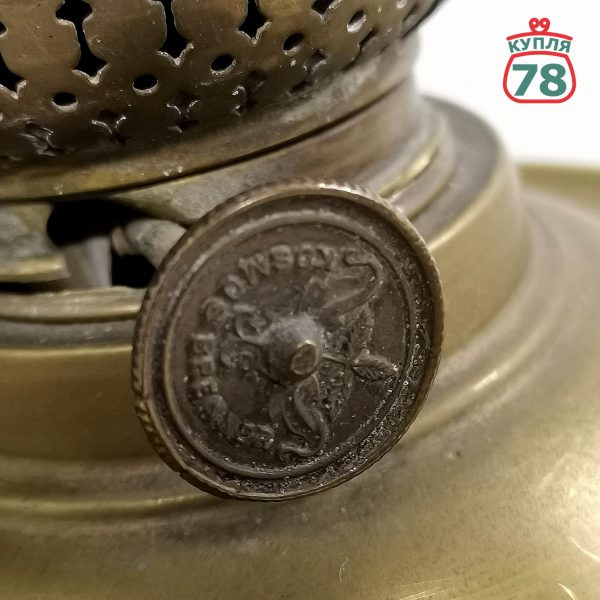 Лампа керосиновая старинная латунь Англия / 2825 — изображение 4