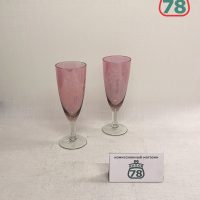 Бокалы фужеры розовое стекло СССР винтаж 2 шт / 2865