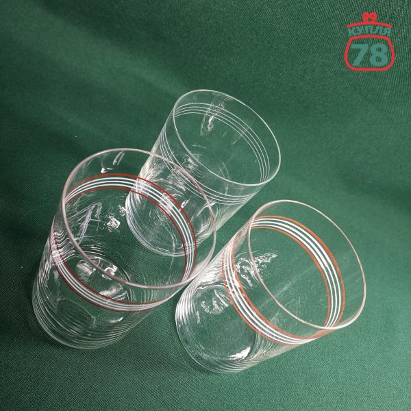 Стакан для подстаканника СССР красные белые полоски / 2867 — изображение 2