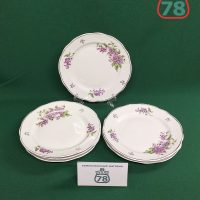 Тарелки фарфор СССР винтаж сирень Дулево 17 см 6 шт / 2877