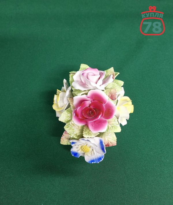 Фарфоровая статуэтка розы в корзине Англия Staffordshire / 2927 — изображение 2