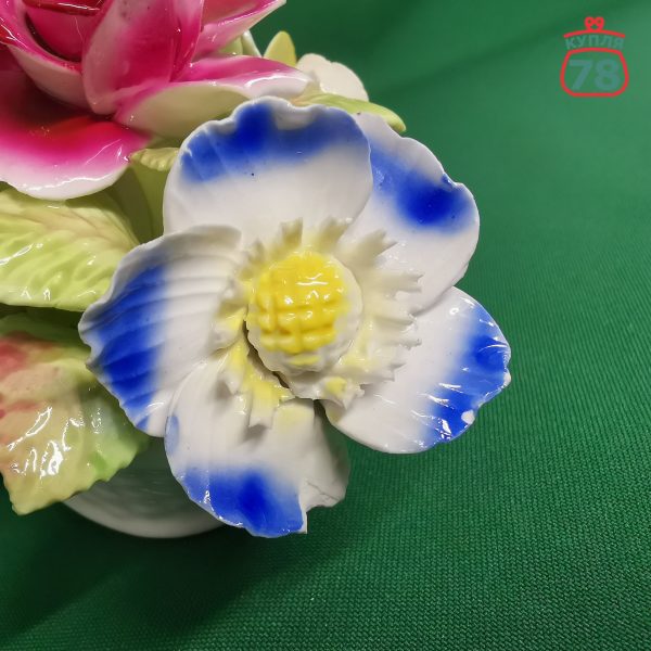 Фарфоровая статуэтка розы в корзине Англия Staffordshire / 2927 — изображение 5
