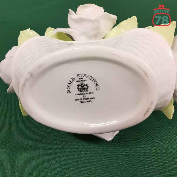 Фарфоровая статуэтка розы в корзине Англия Staffordshire / 2942 — изображение 4