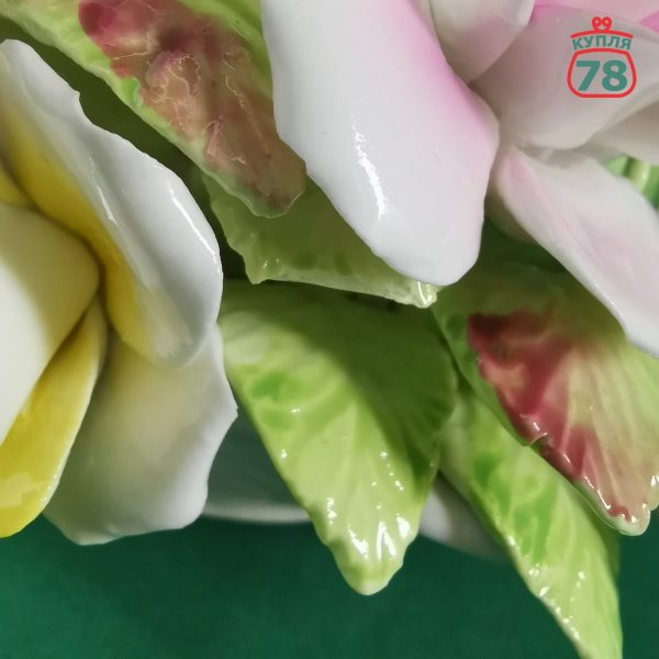 Фарфоровая статуэтка розы в корзине Англия Staffordshire / 2942 — изображение 5