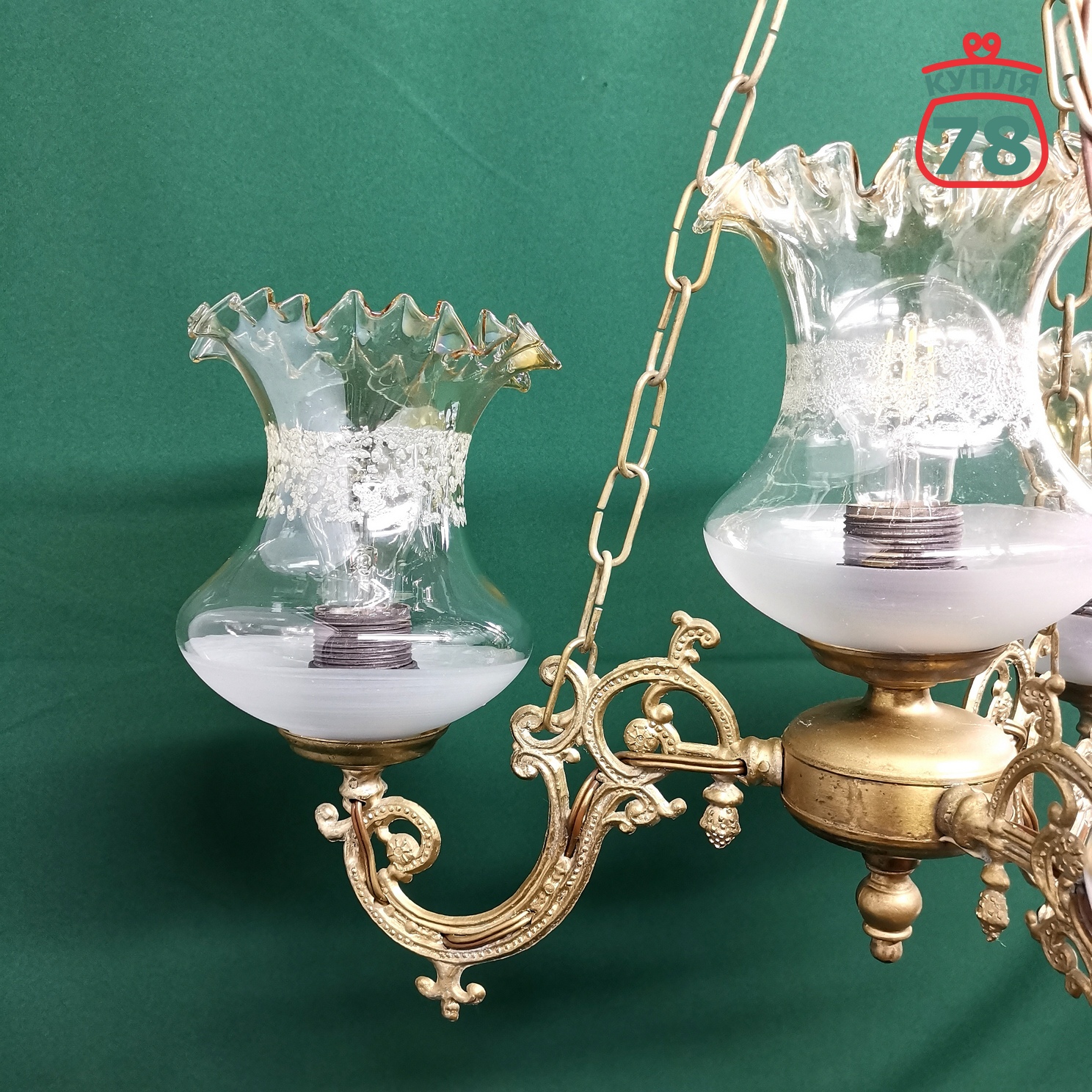 Люстра винтаж латунь Польша / 2952 — изображение 4