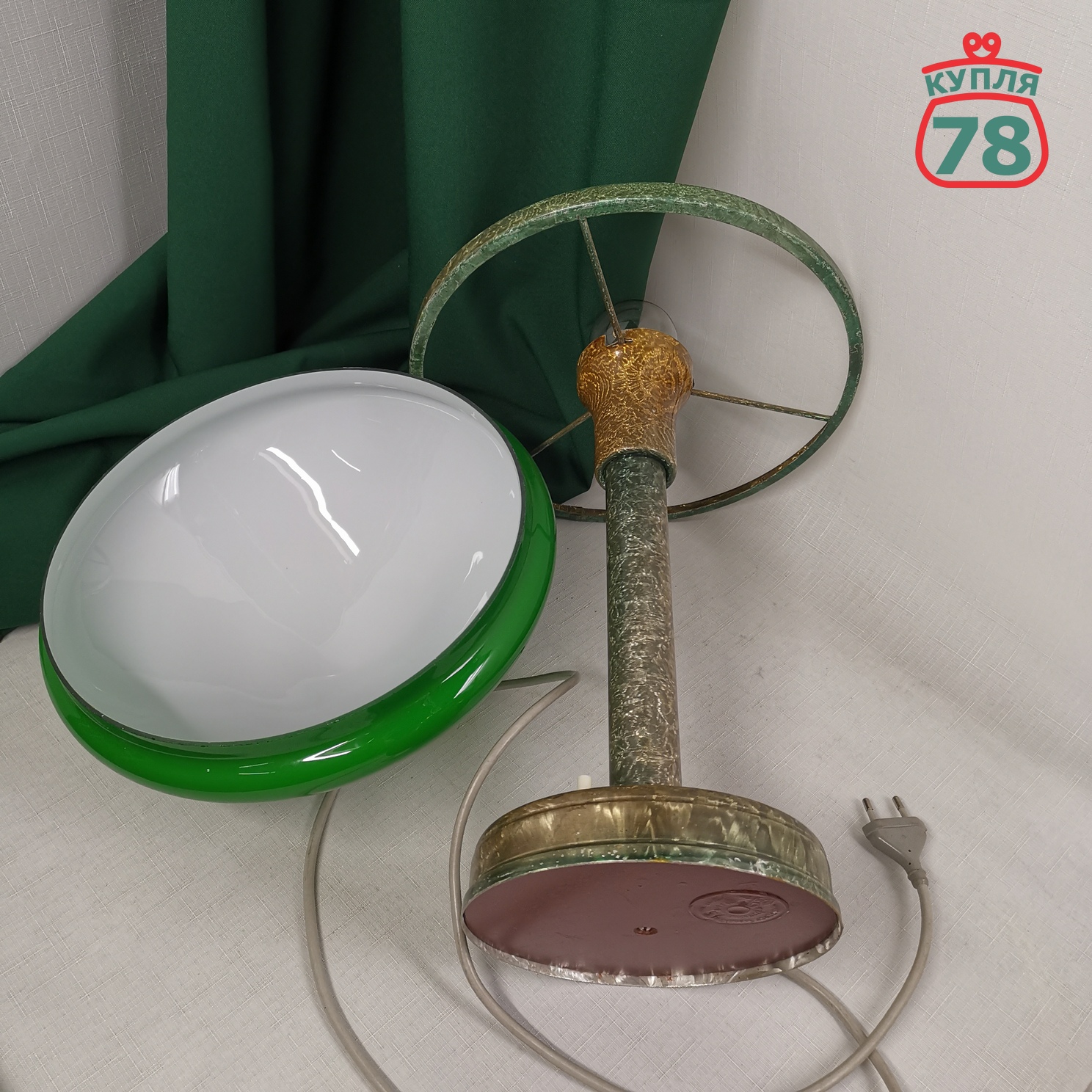 Лампа настольная сталинский ампир зелёный плафон / 2955 — изображение 4