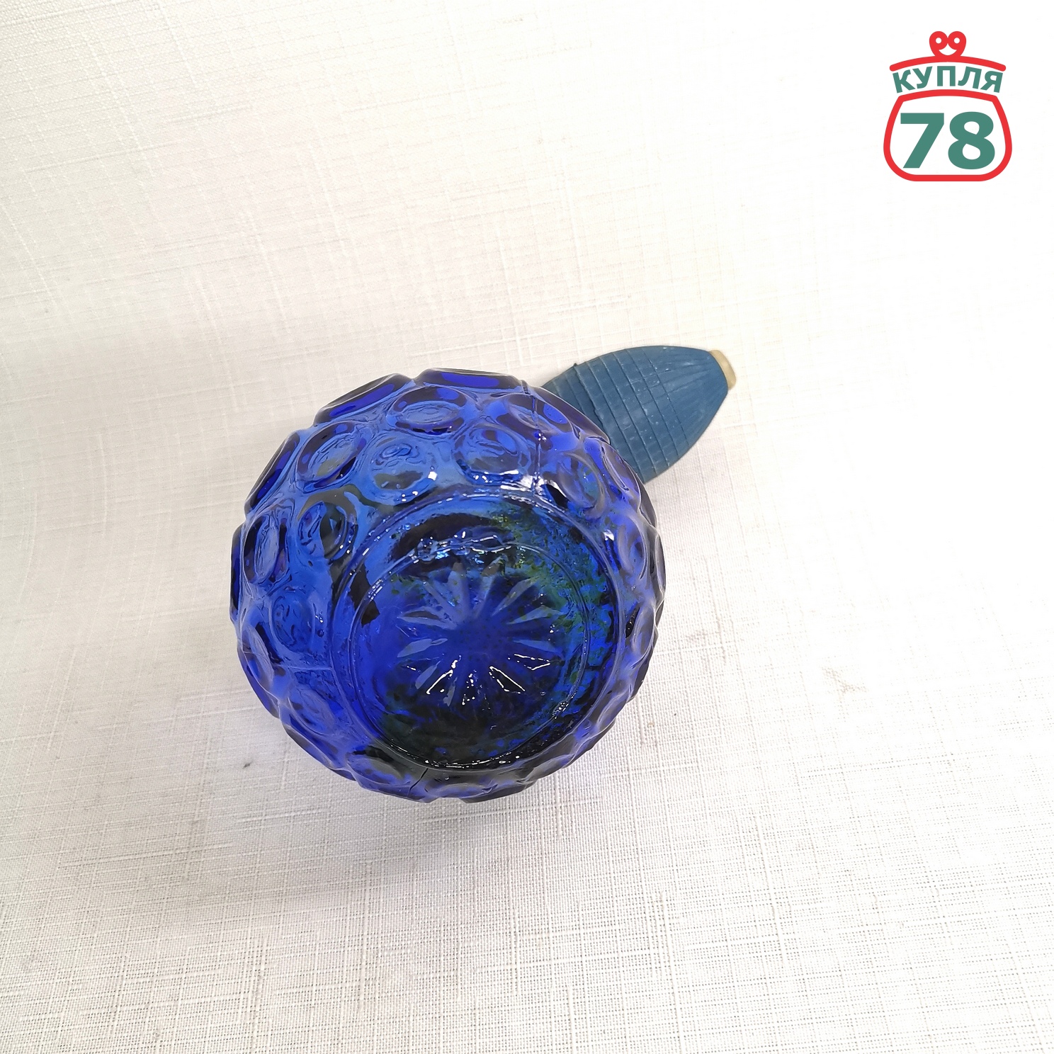 Распылитель для одеколона СССР синее стекло / 2960 — изображение 3