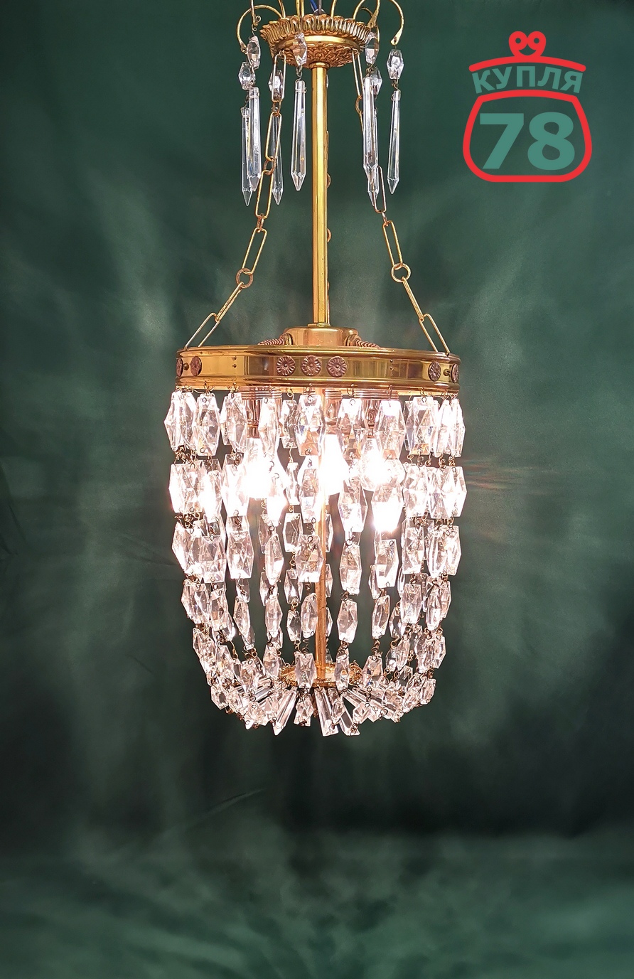 Люстра "груша" сталинский ампир хрусталь / 2962
