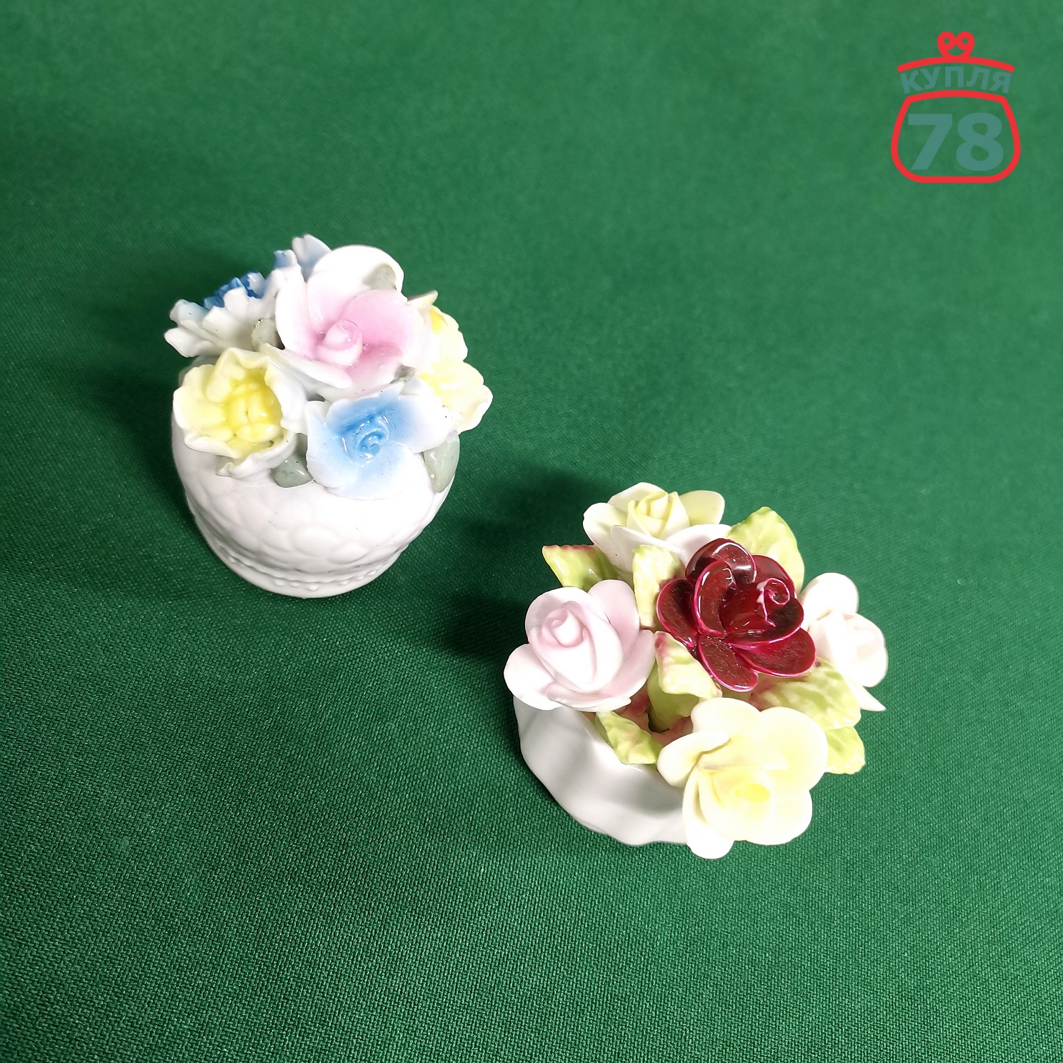 Статуэтка цветы фарфор Англия миниатюра / 2964 — изображение 2