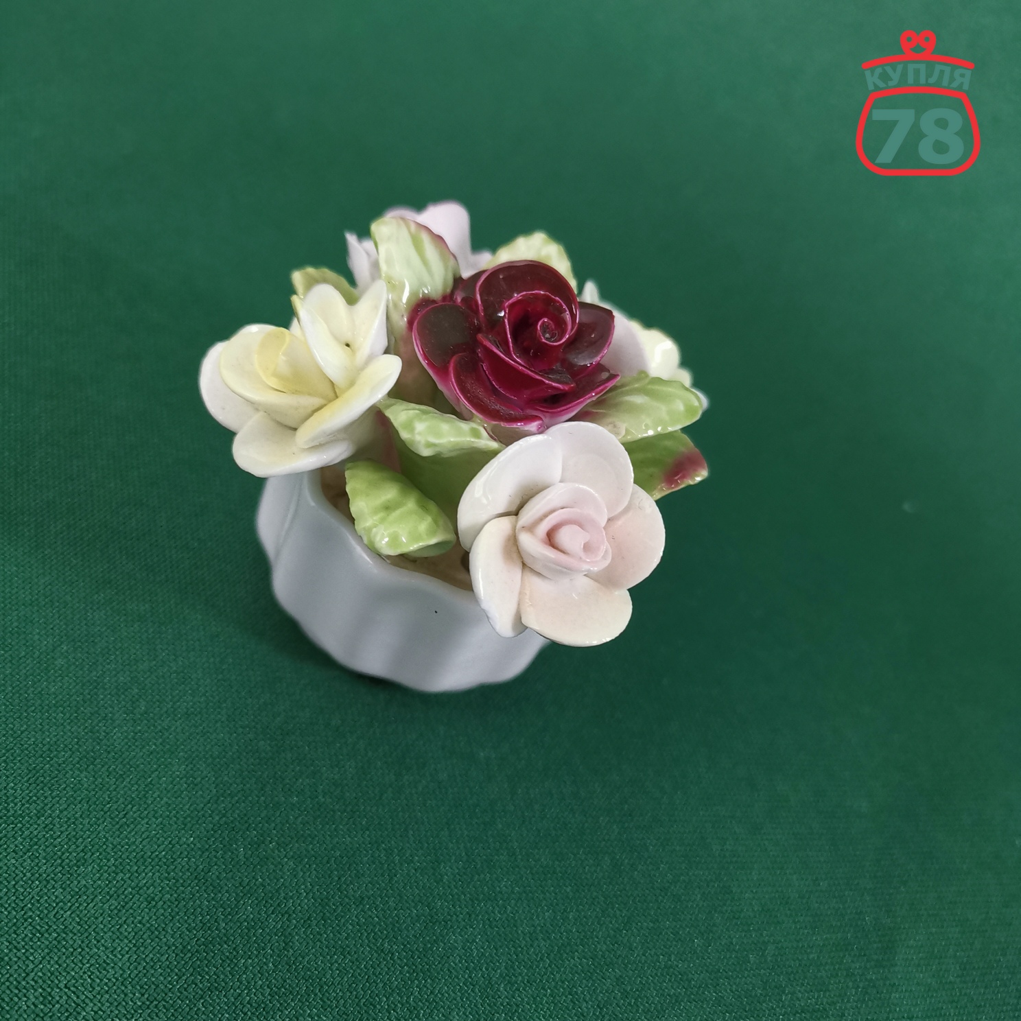 Статуэтка цветы фарфор Англия миниатюра / 2964 — изображение 7