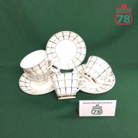 Чайные пары фарфор СССР Золотой дождь Вербилки 4 шт / 2978