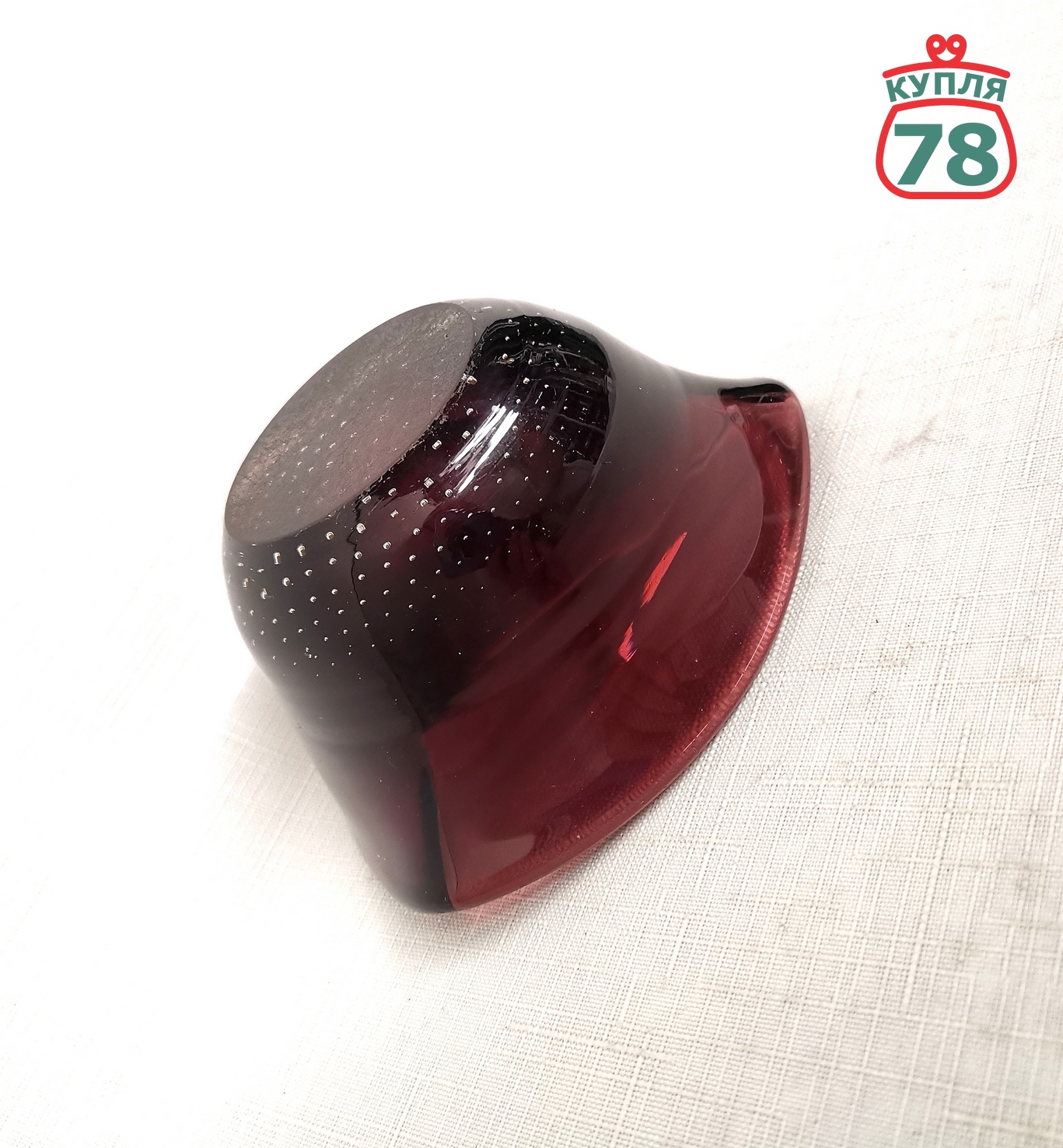 Ваза цветное стекло винтаж Чехия миниатюра / 2981 — изображение 2