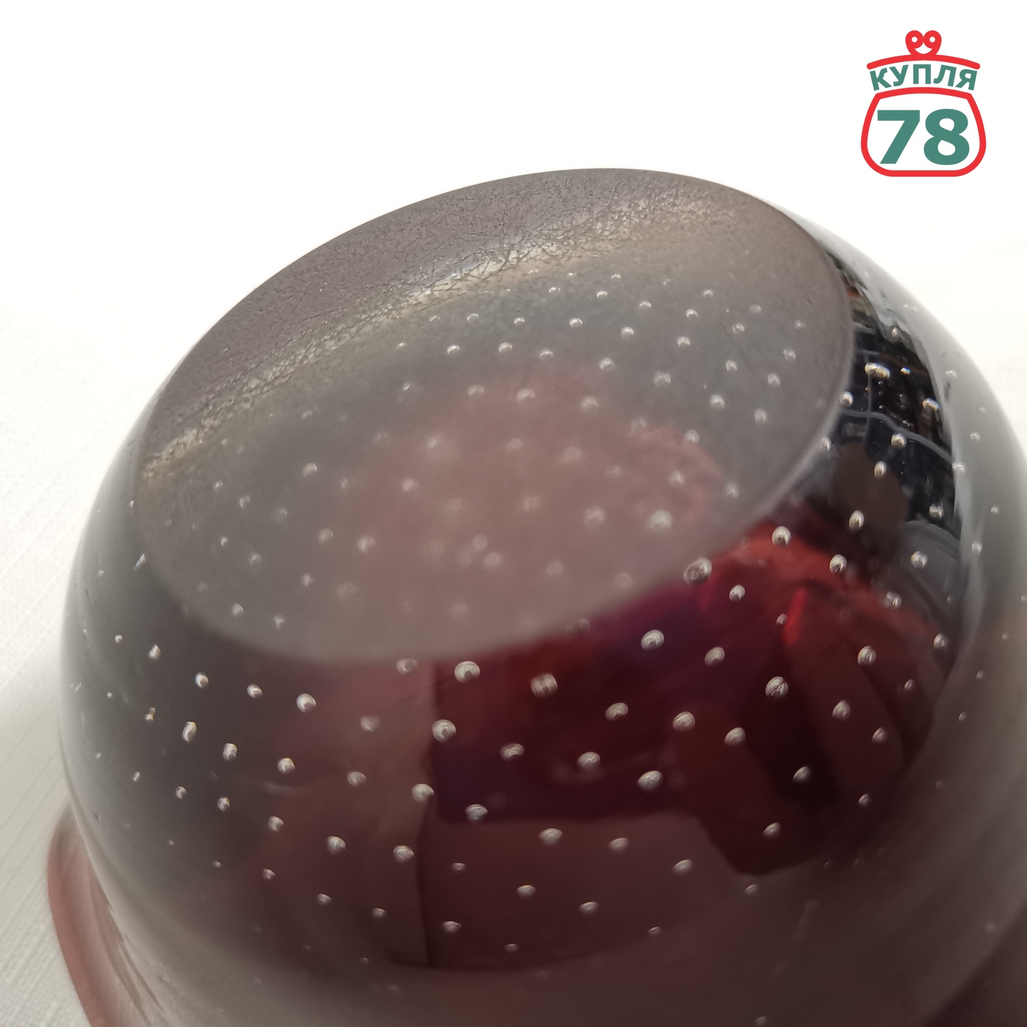 Ваза цветное стекло винтаж Чехия миниатюра / 2981 — изображение 4