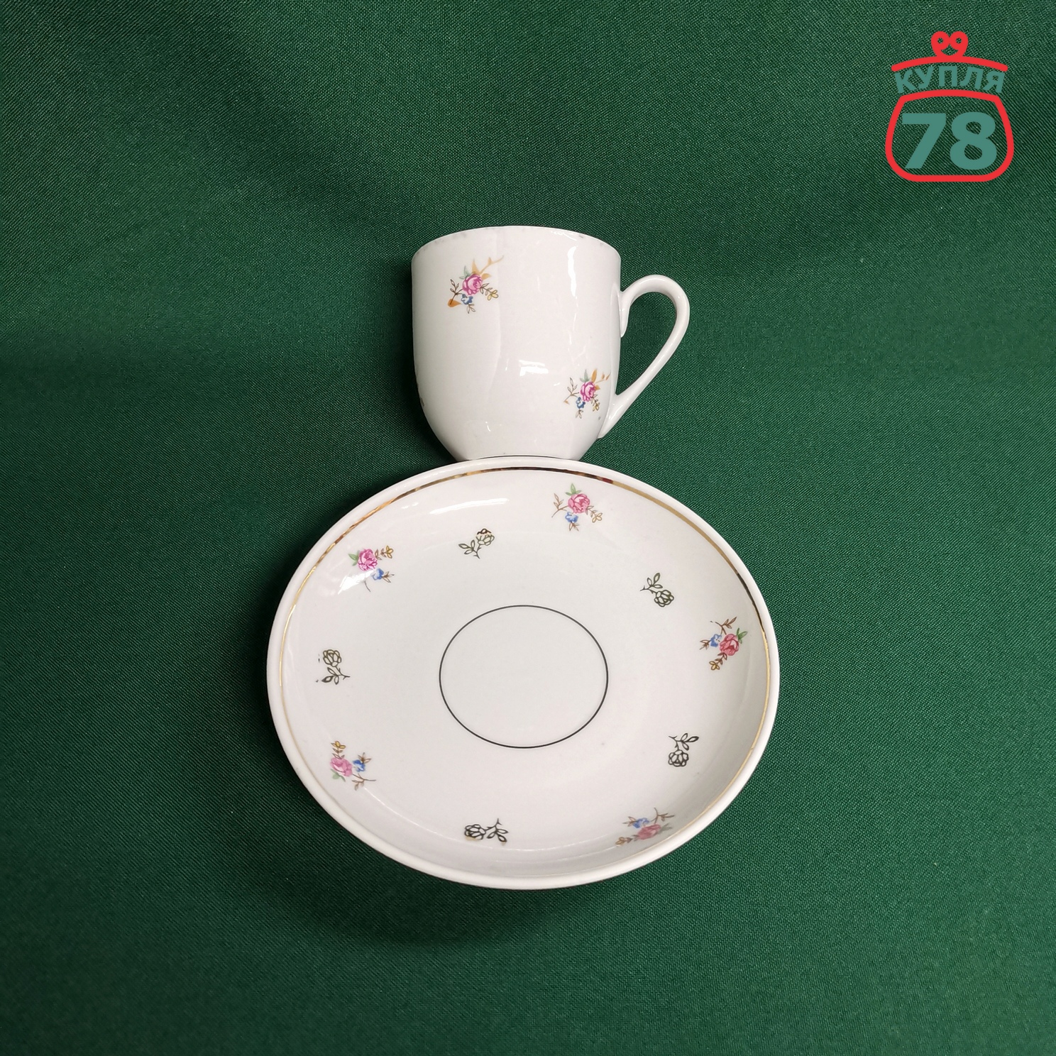 Кофейная пара фарфор Дулево винтаж СССР / 2988 — изображение 2