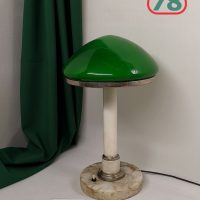 Лампа настольная СССР мрамор зелёный плафон / 2990