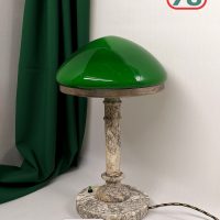 Лампа настольная СССР мрамор зелёный плафон / 2991