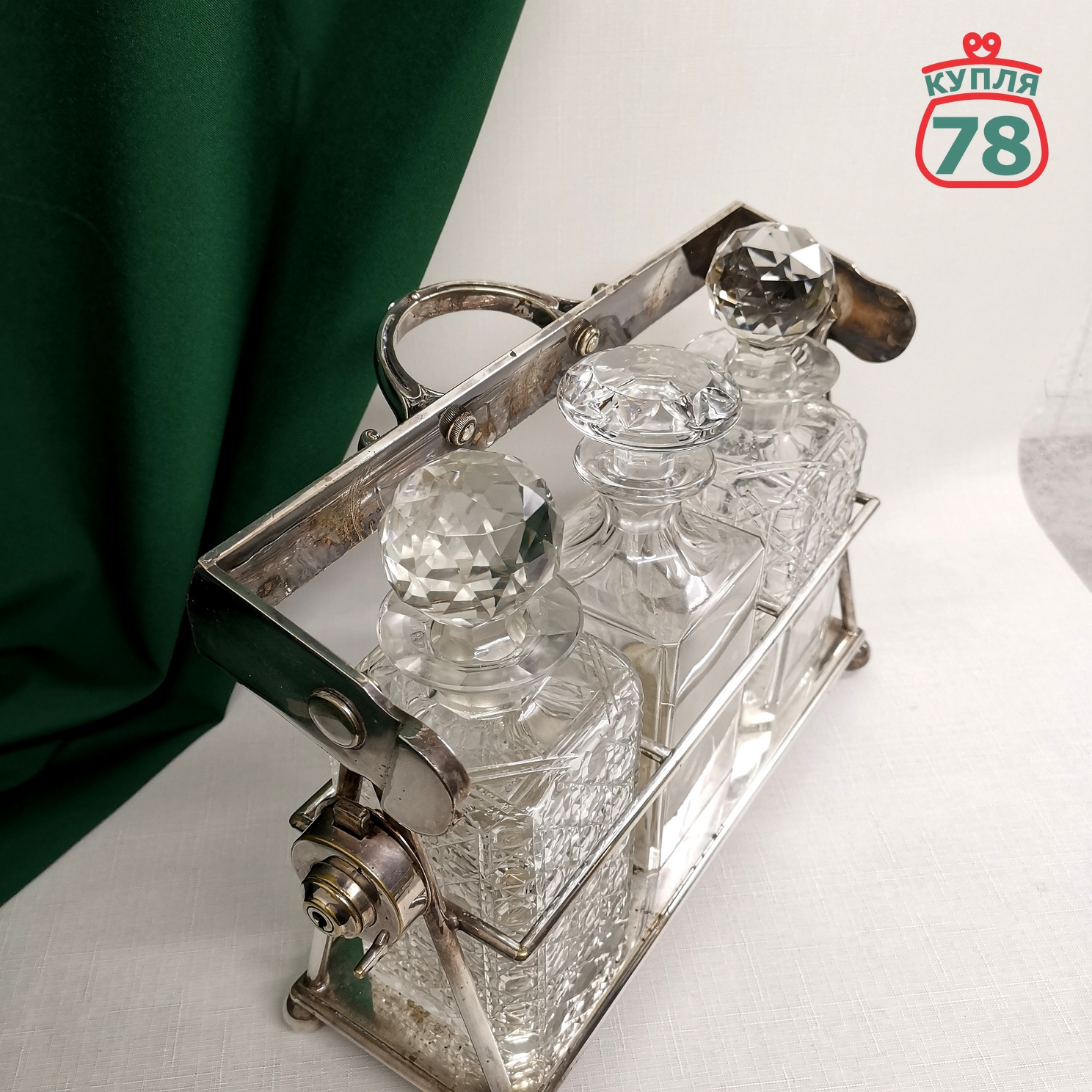 Танталус старинный с графинами Англия / 2993 — изображение 3